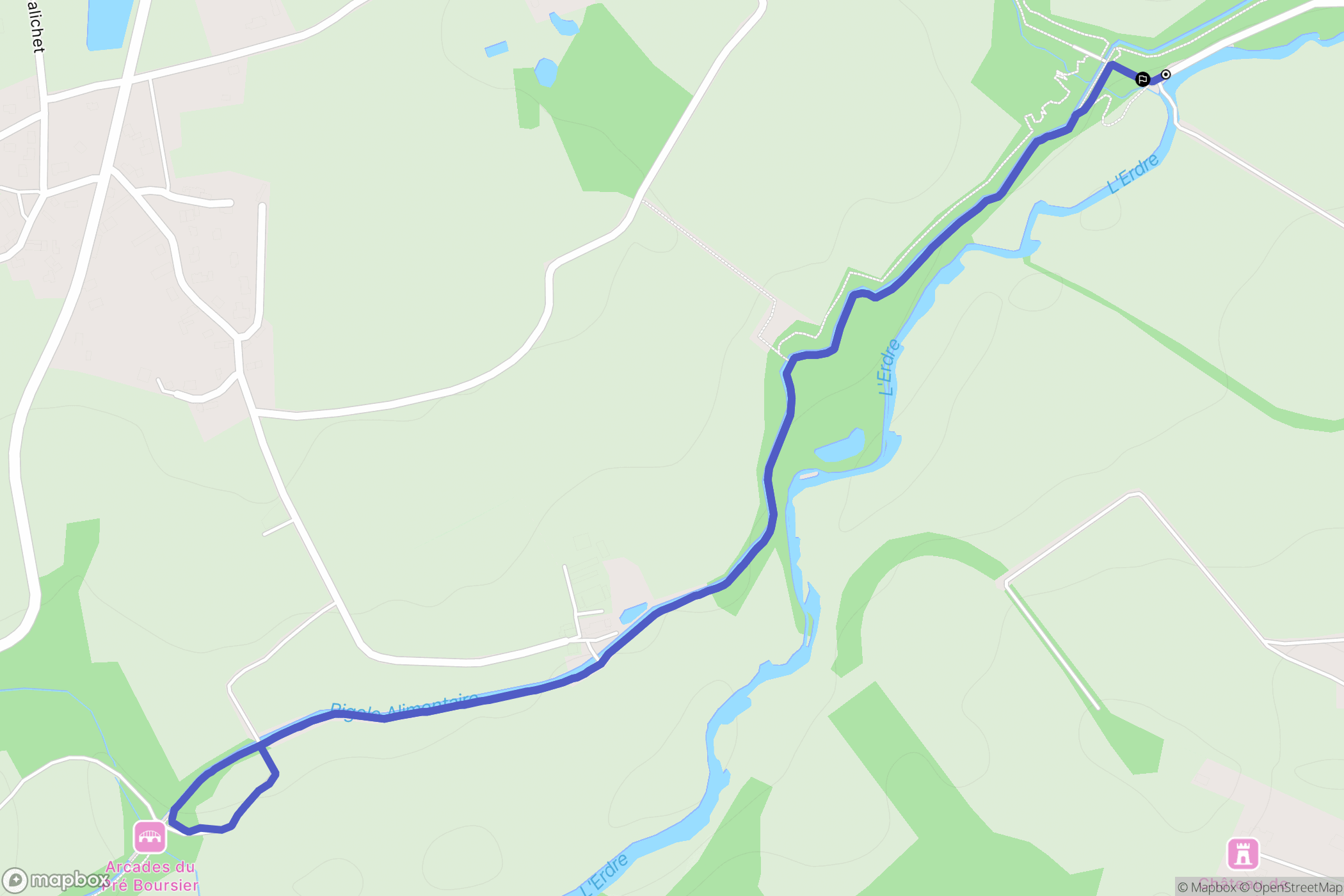 Joué-sur-Erdre : carte du parcours de randonnée - France