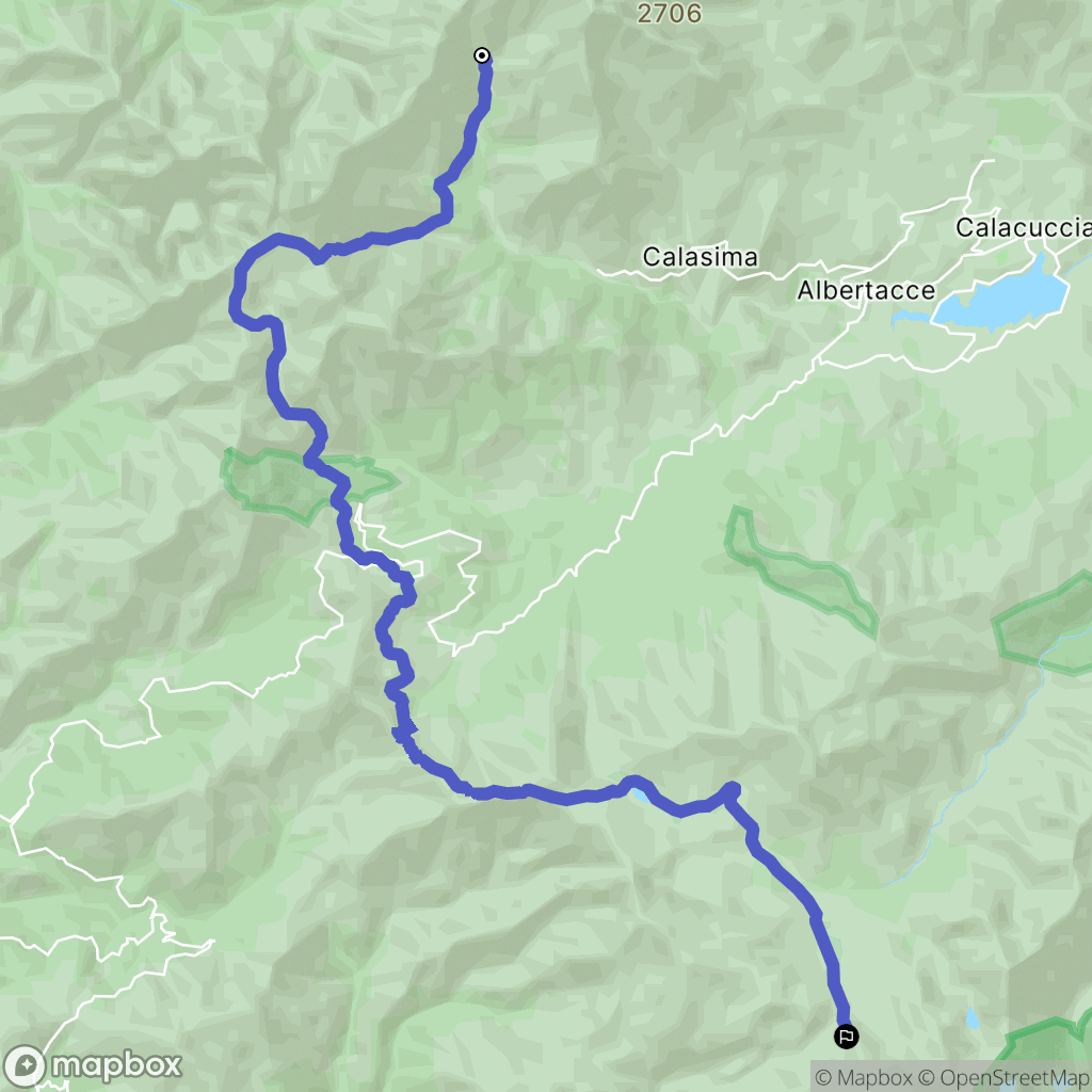 Albertacce : carte du parcours de randonnée - France