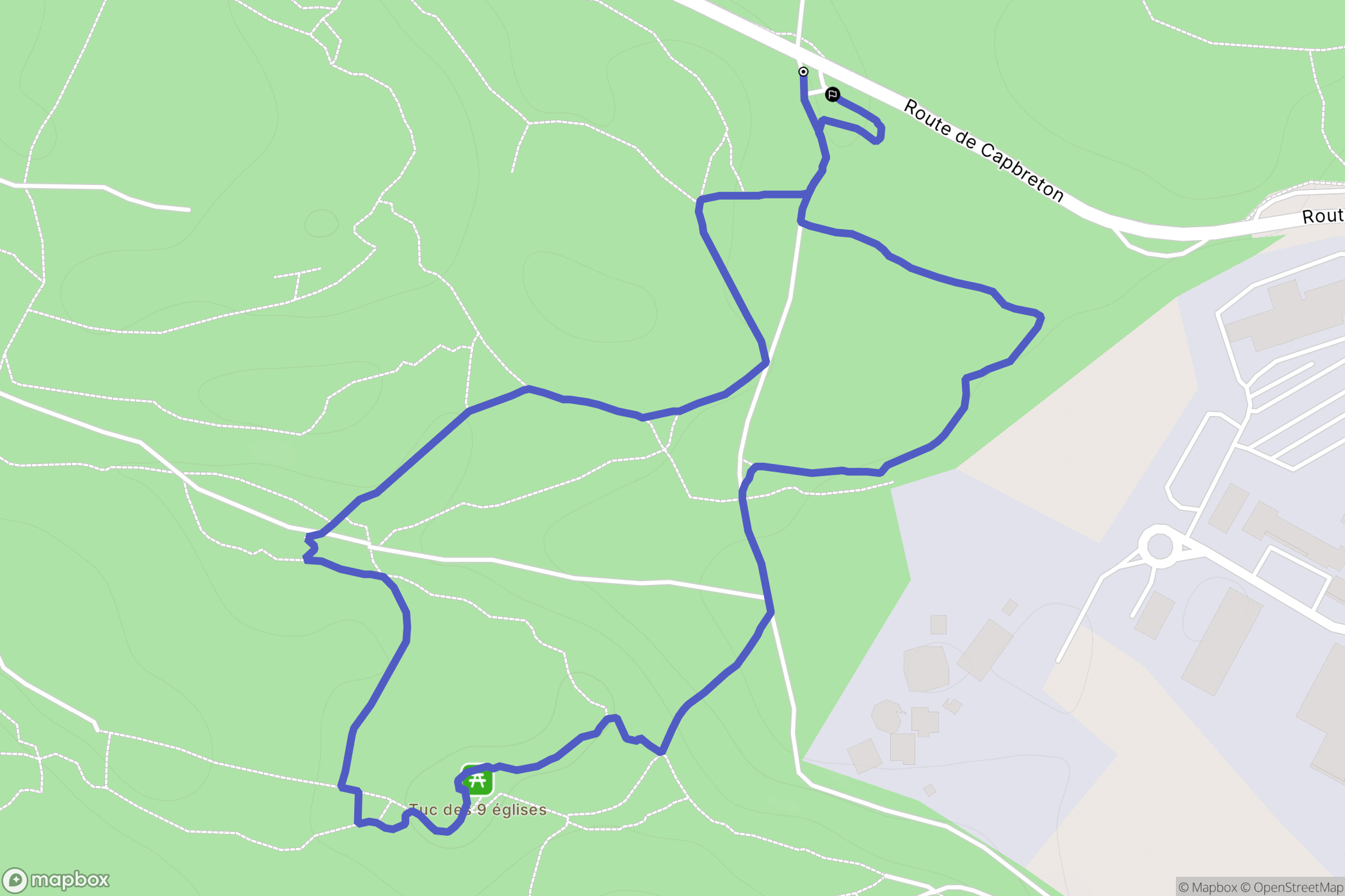 Capbreton : carte du parcours de randonnée - France