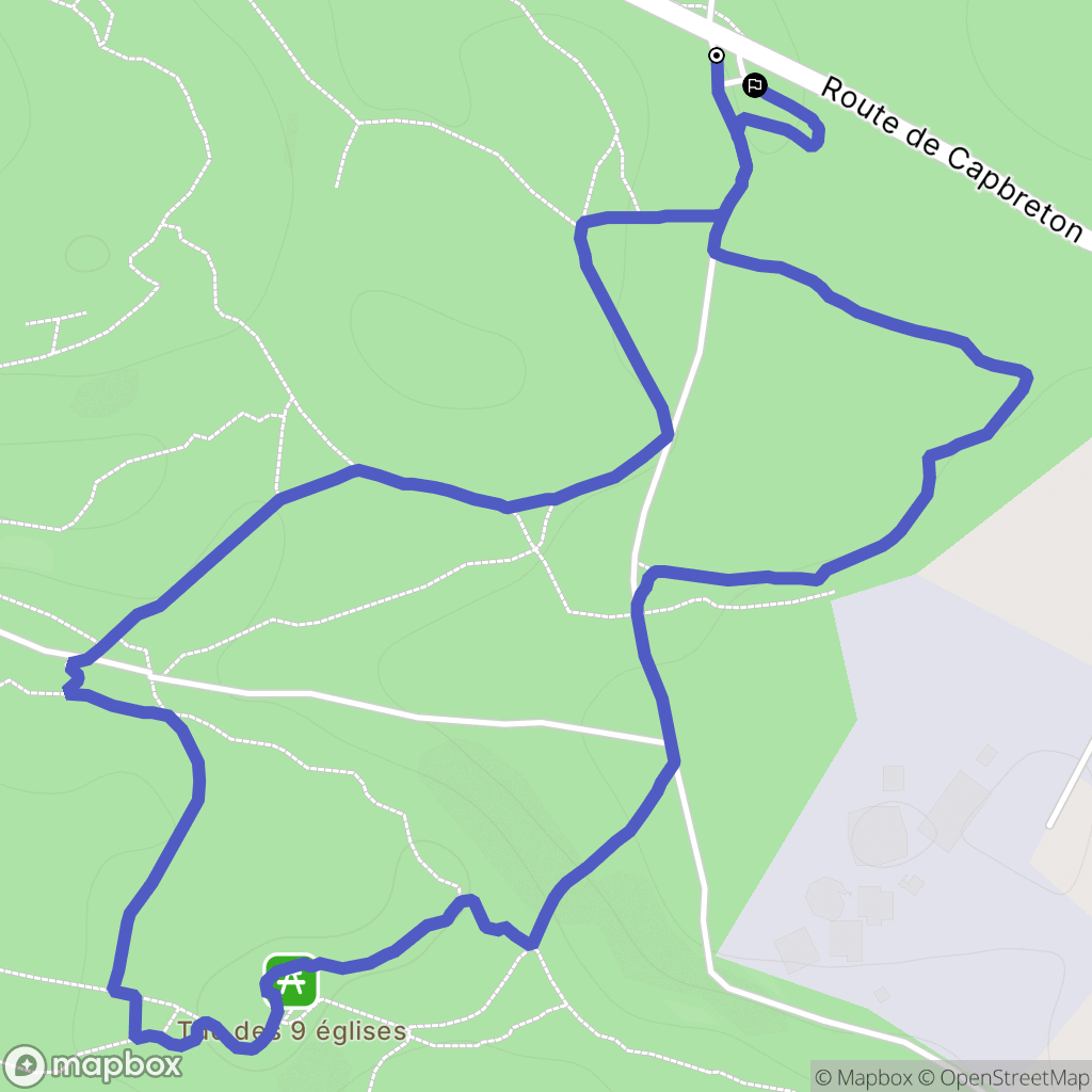 Capbreton : carte du parcours de randonnée - France