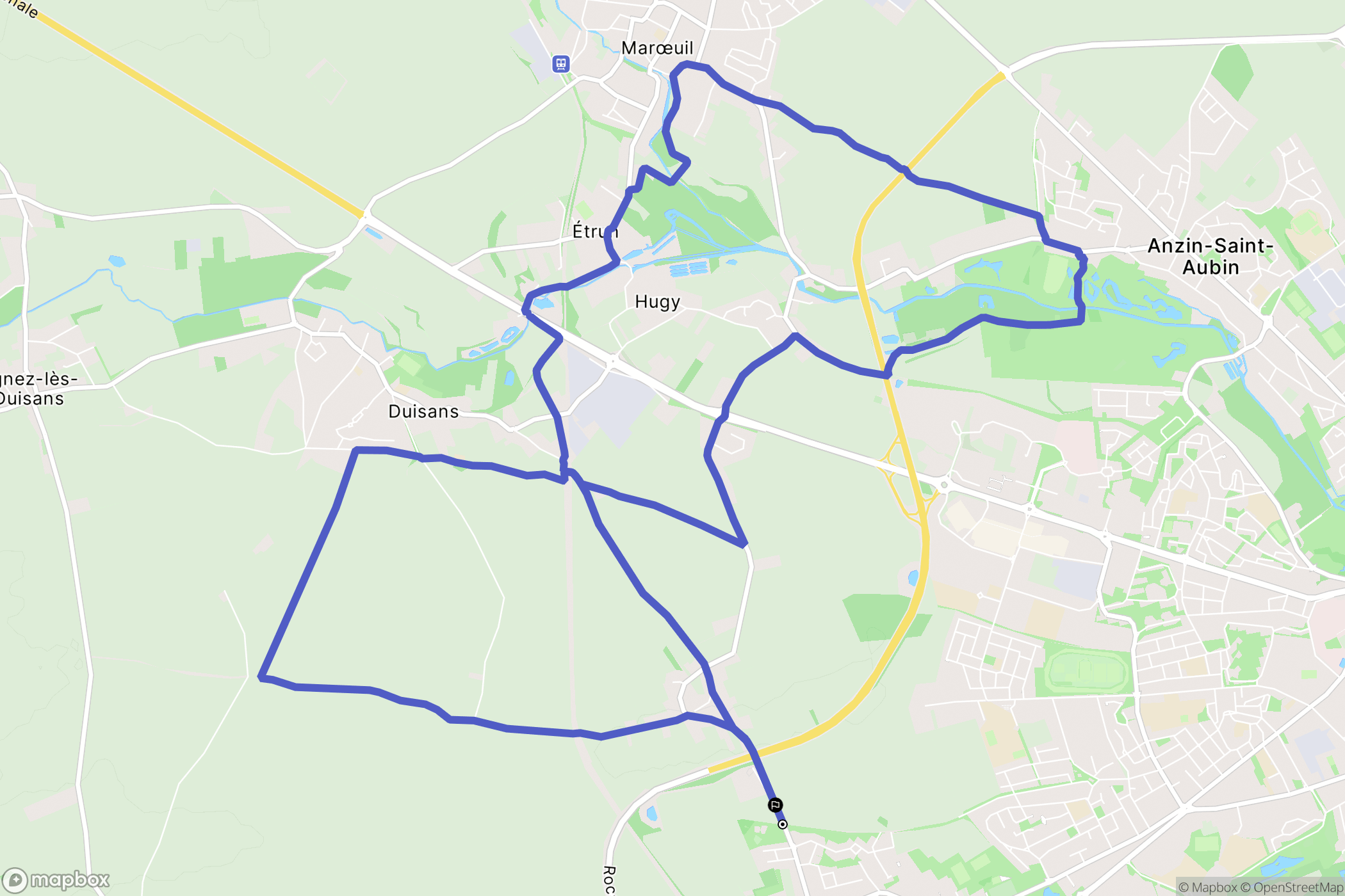 Dainville : carte du parcours de randonnée - France