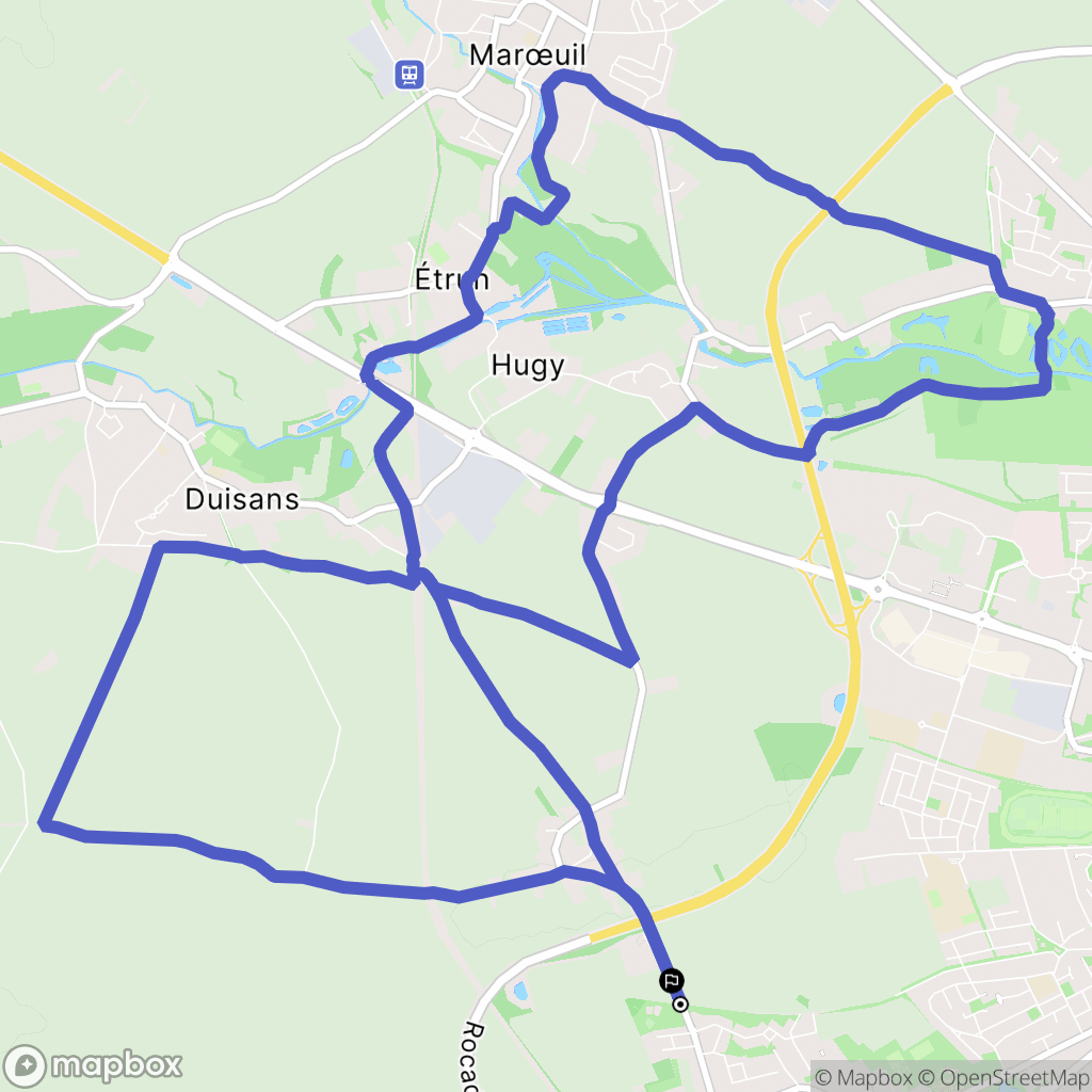 Dainville : carte du parcours de randonnée - France