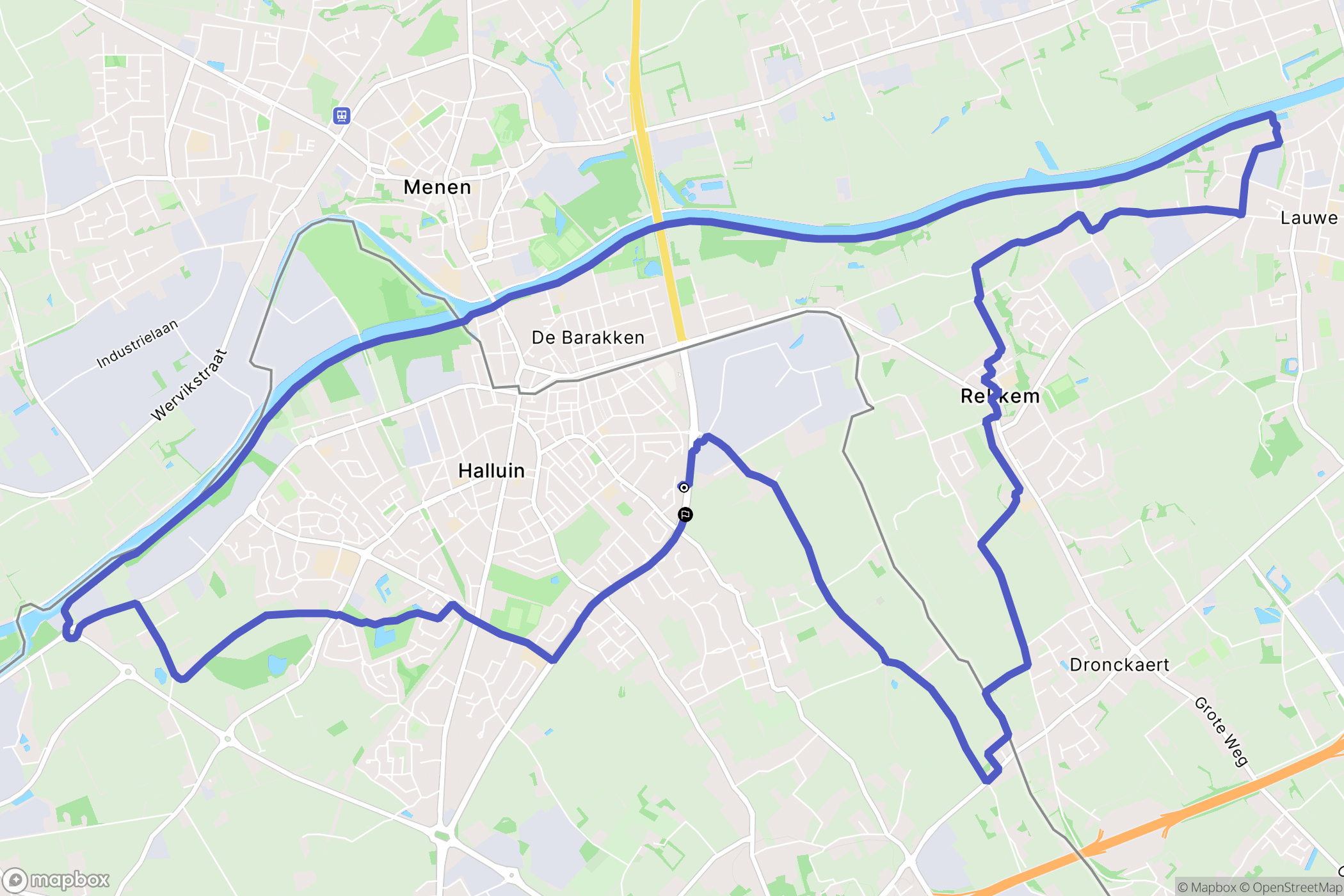 Halluin : carte du parcours de randonnée - France