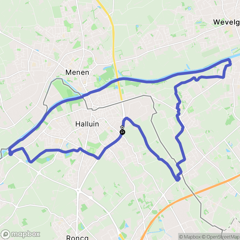 Halluin : carte du parcours de randonnée - France