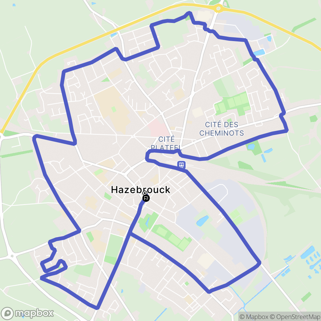 Hazebrouck : carte du parcours de randonnée - France