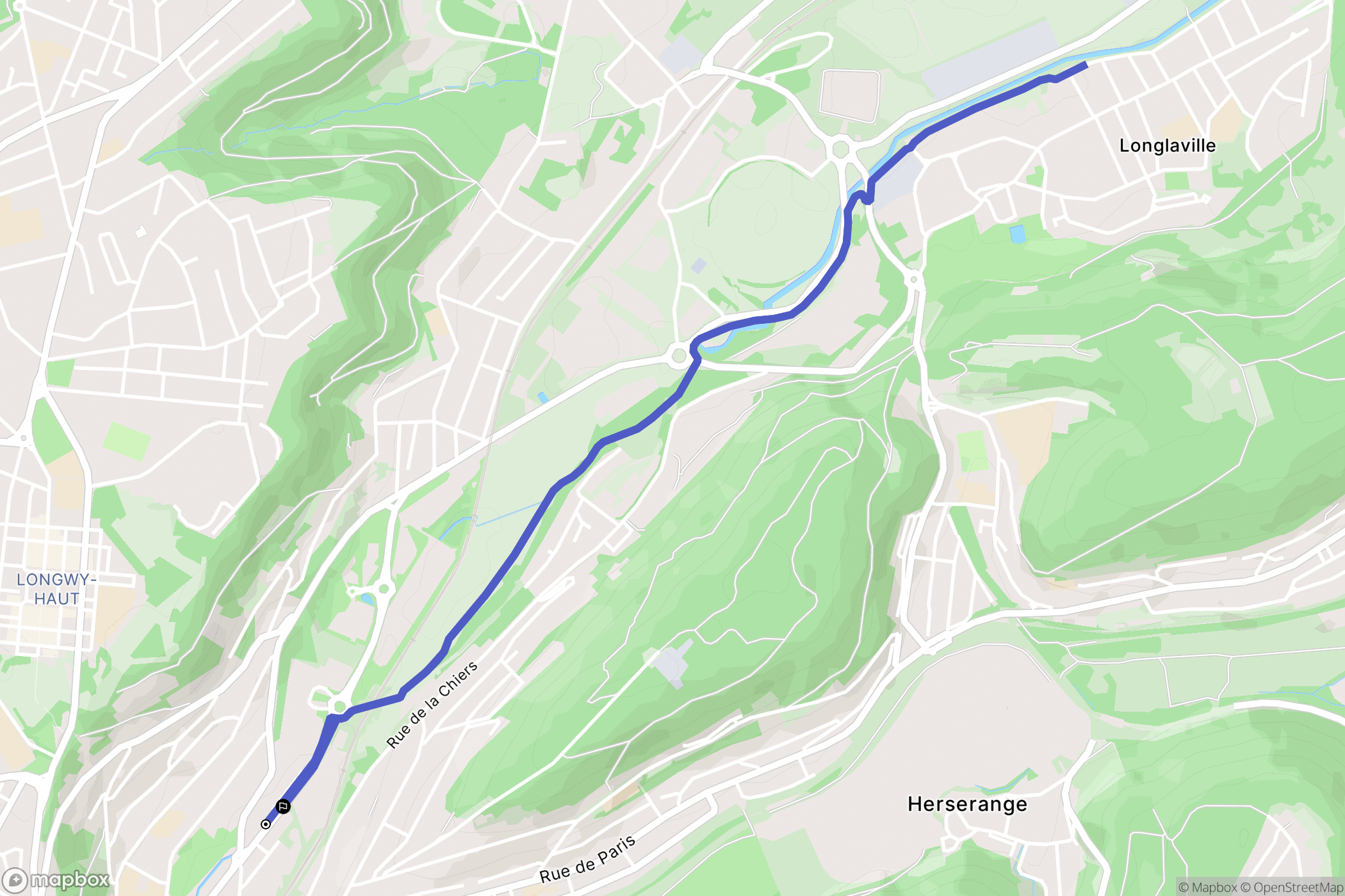 Longwy : carte du parcours de randonnée - France