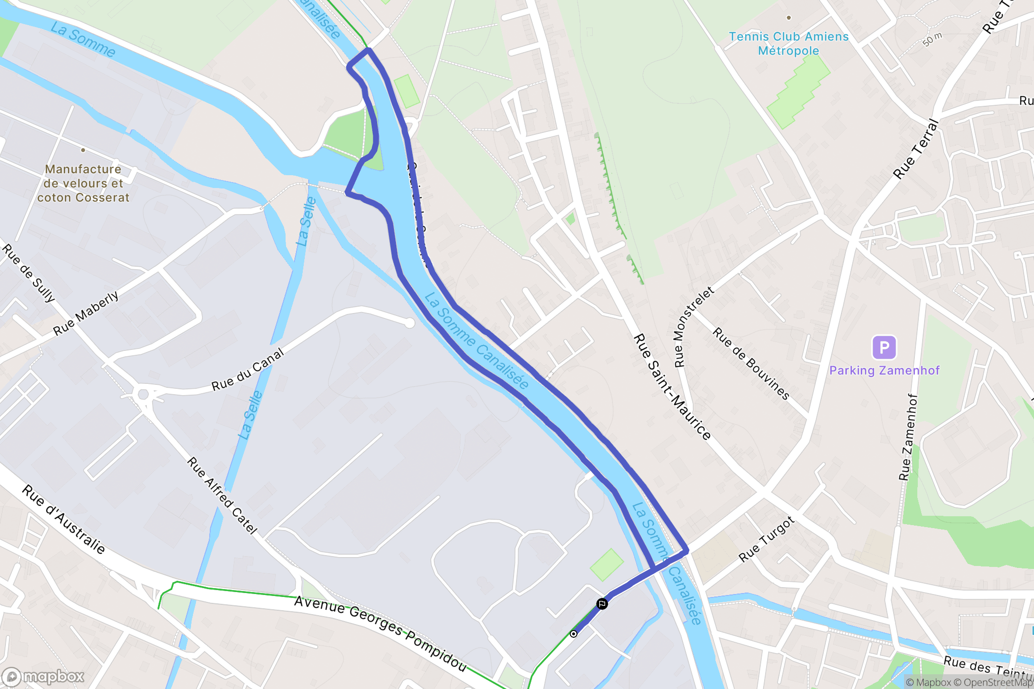 Amiens : carte du parcours de randonnée - France