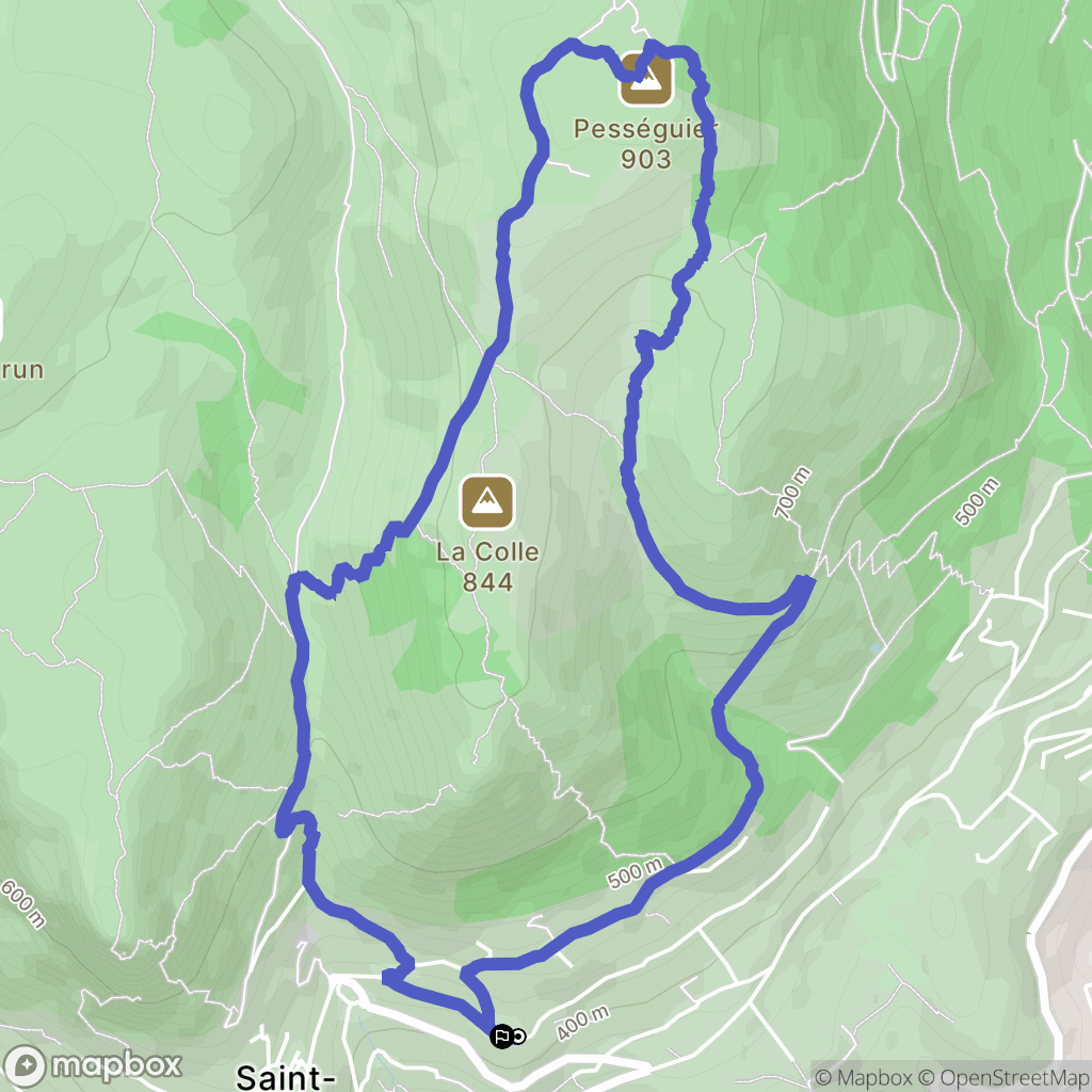 Saint Jeannet : carte du parcours de randonnée - France