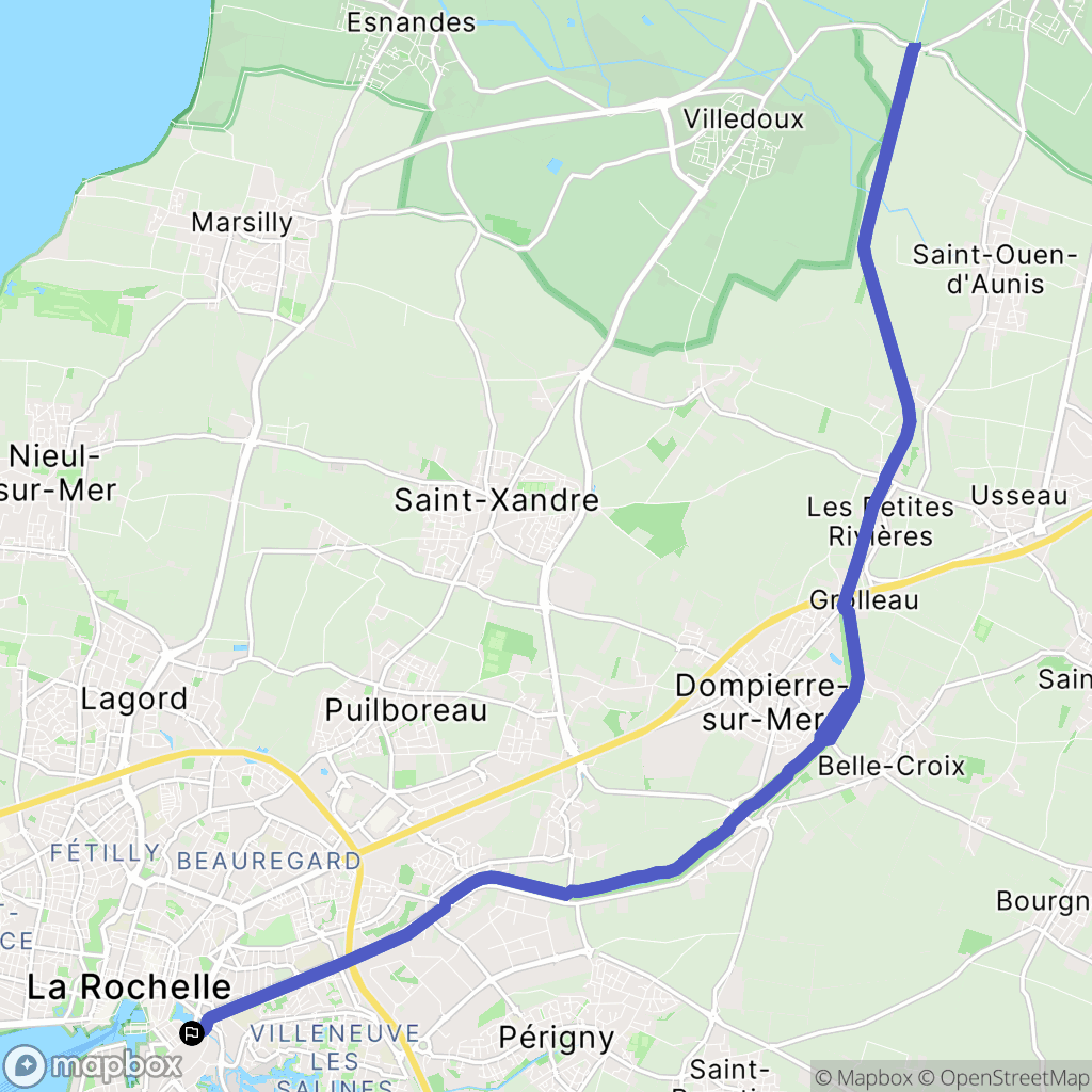 La Rochelle : carte du parcours de randonnée - France