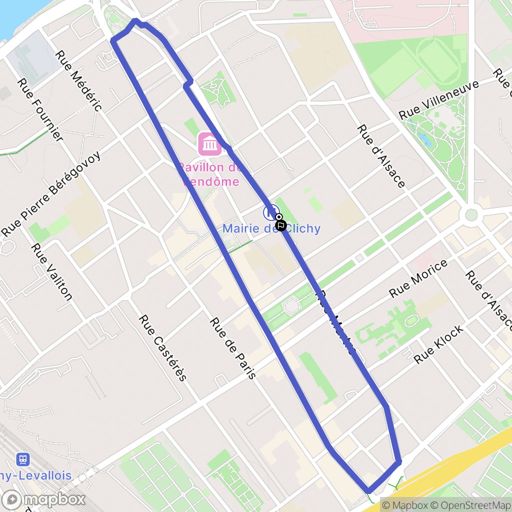 Clichy : carte du parcours de randonnée - France