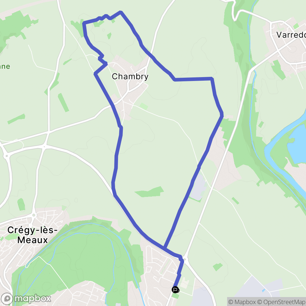 Meaux : carte du parcours de randonnée - France