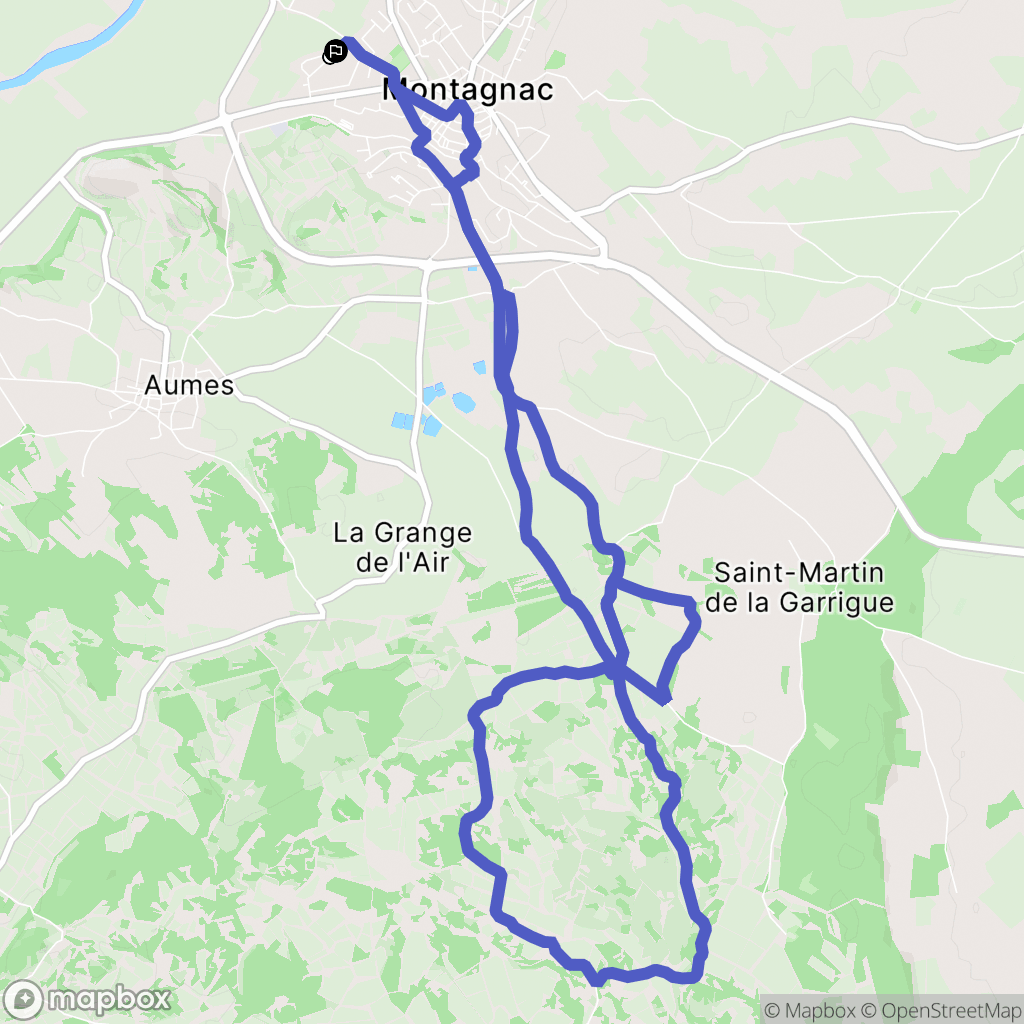 Montagnac : carte du parcours de randonnée - France