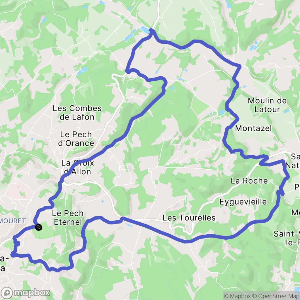 Sarlat-la-Canéda : carte du parcours de randonnée - France