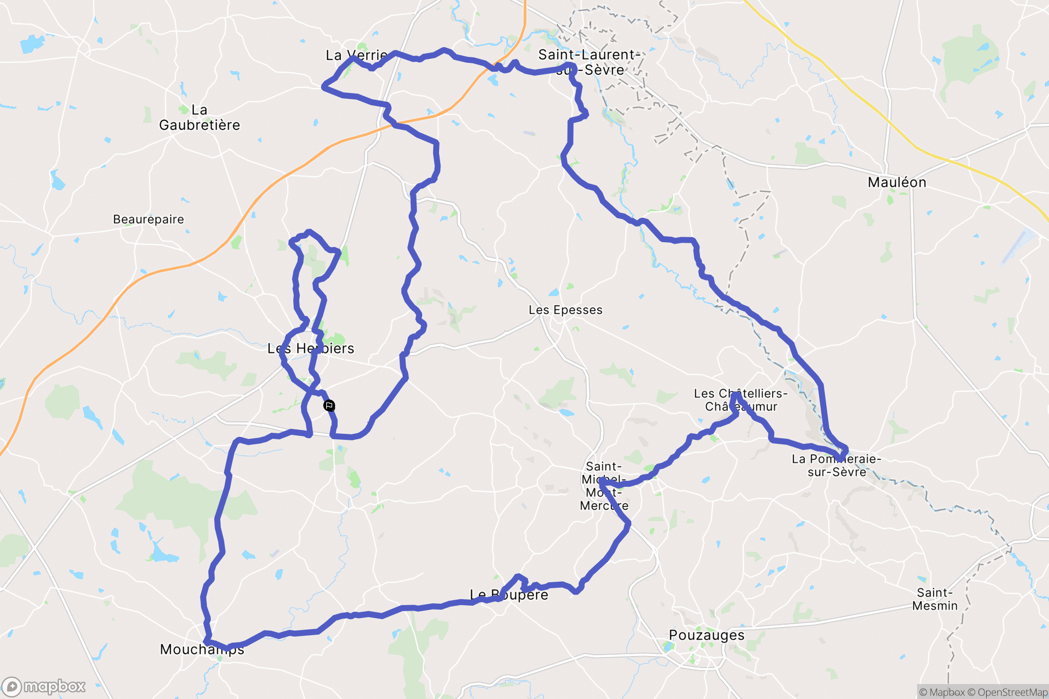 Les Herbiers : carte du parcours de randonnée - France