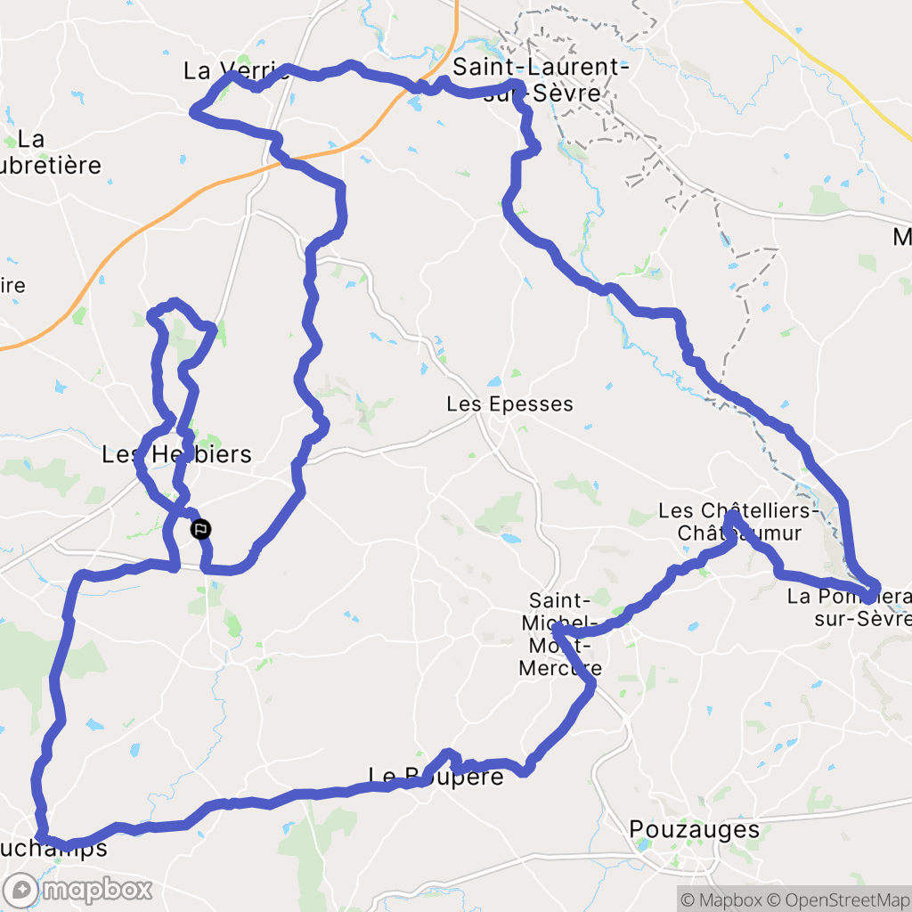Les Herbiers : carte du parcours de randonnée - France