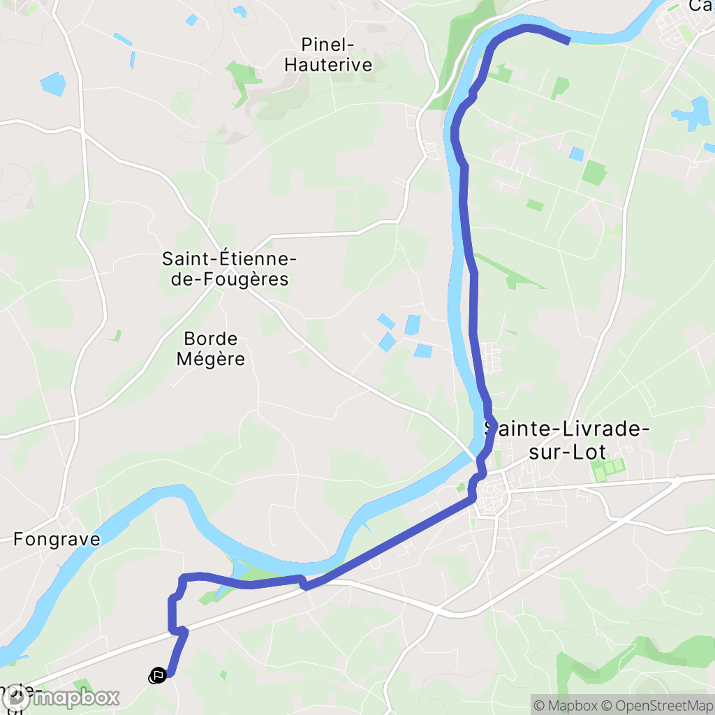 Le Temple-sur-Lot : carte du parcours de randonnée - France