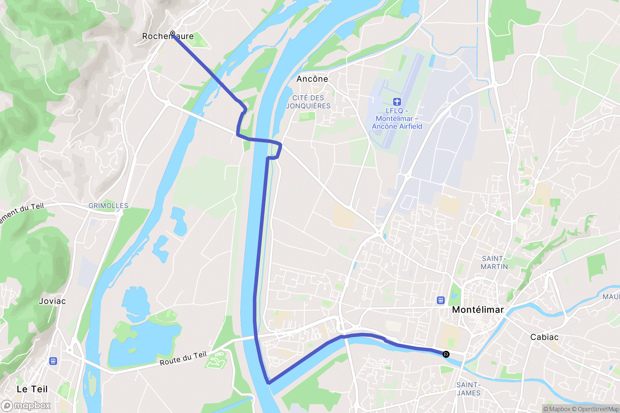 Rochemaure : carte du parcours de randonnée - France