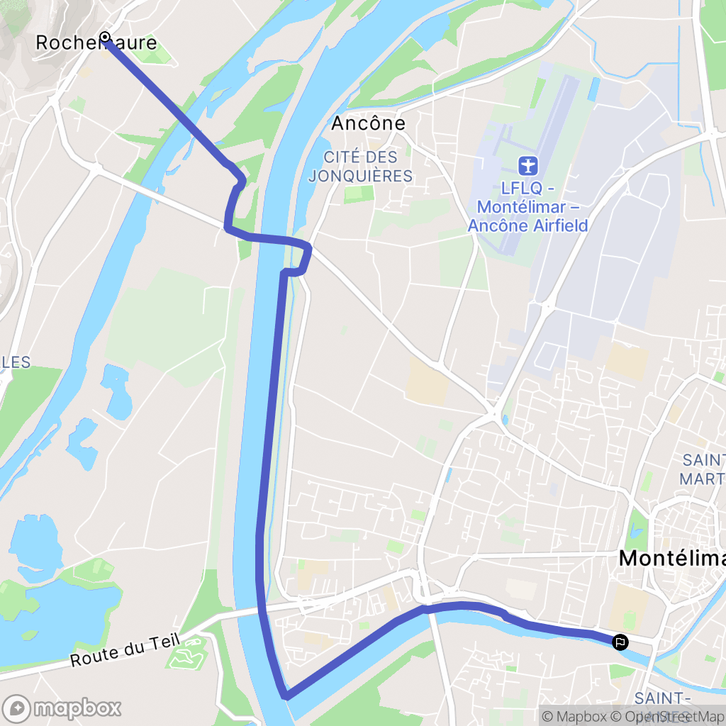 Rochemaure : carte du parcours de randonnée - France