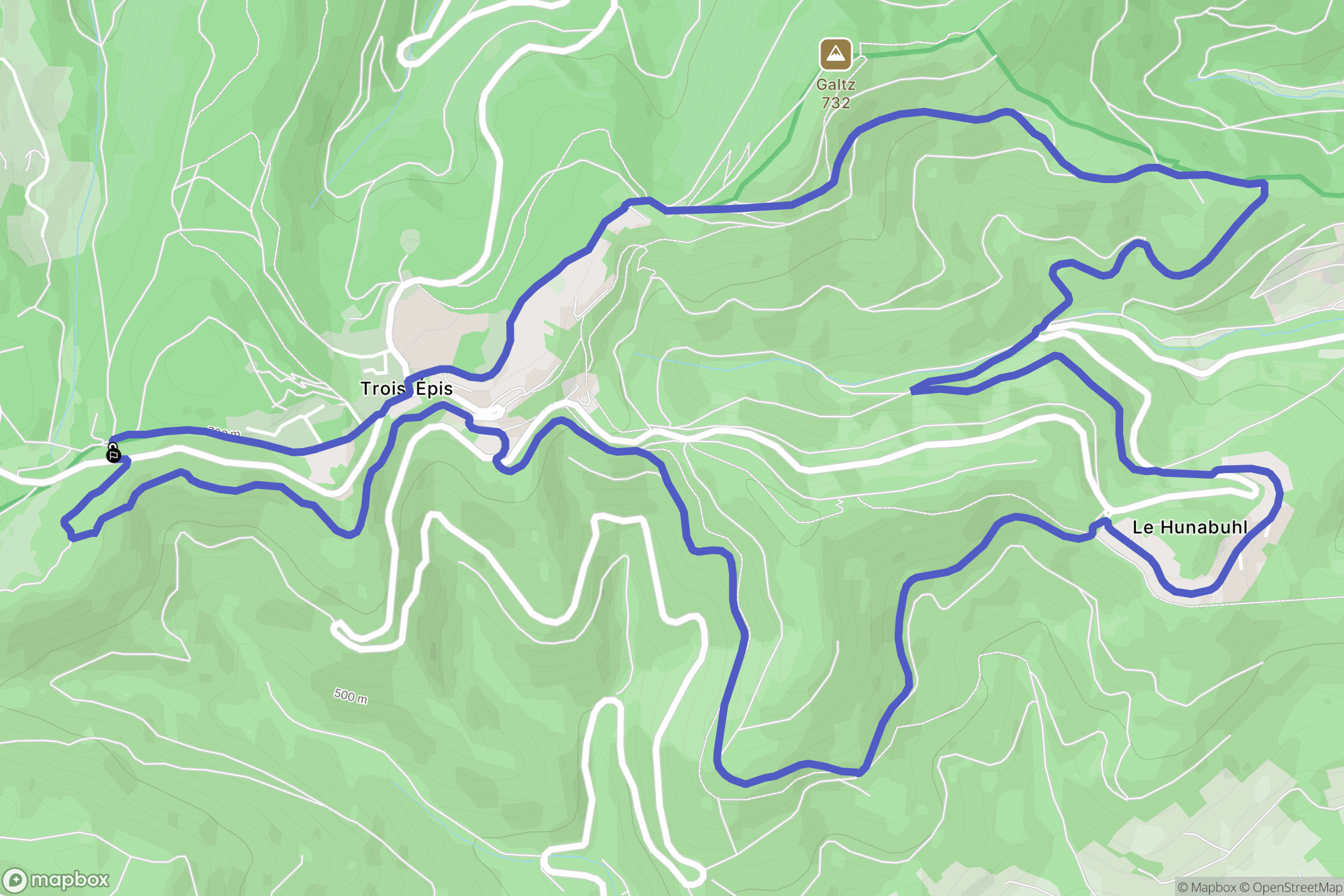 Turckheim : carte du parcours de randonnée - France