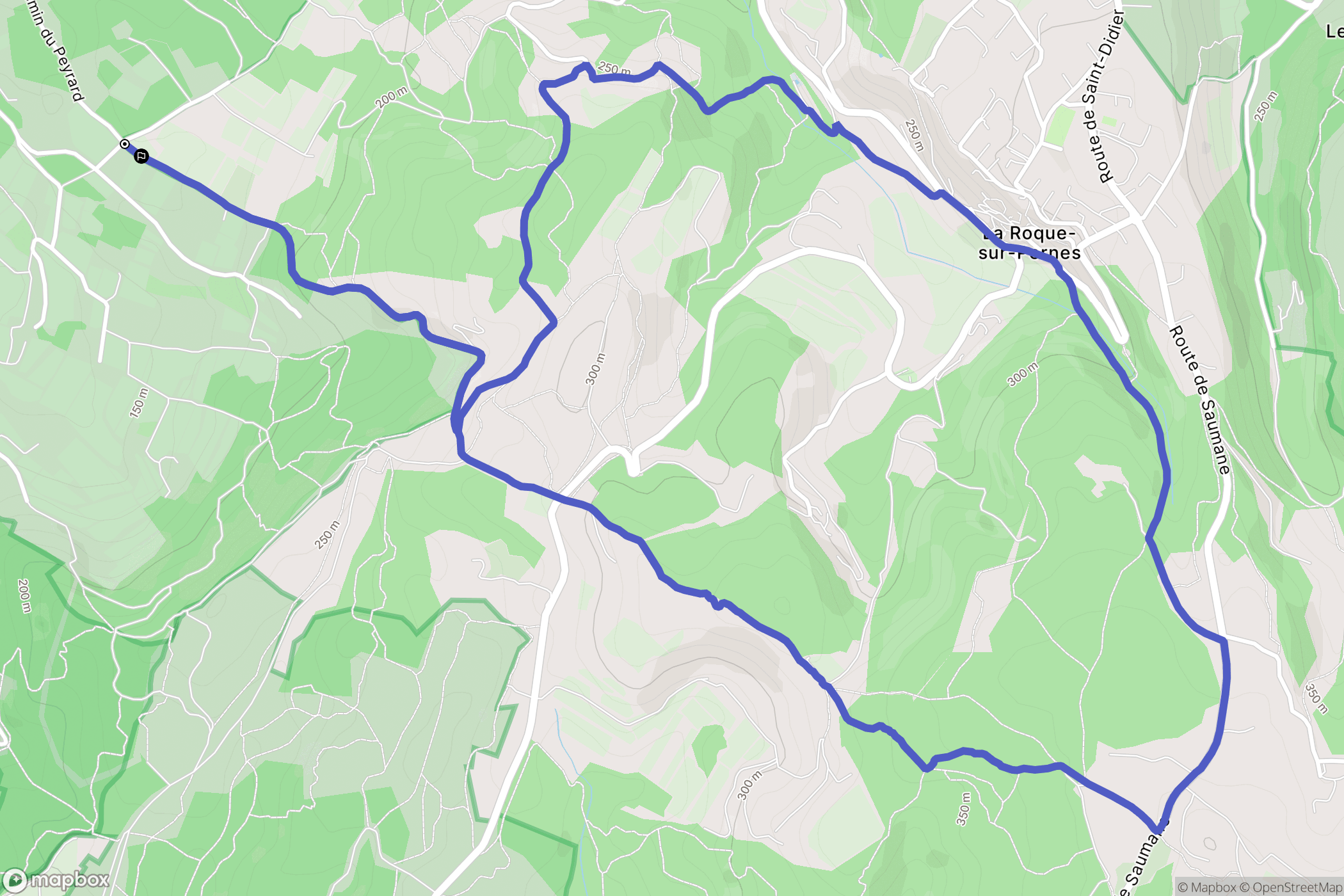 Pernes-les-Fontaines : carte du parcours de randonnée - France