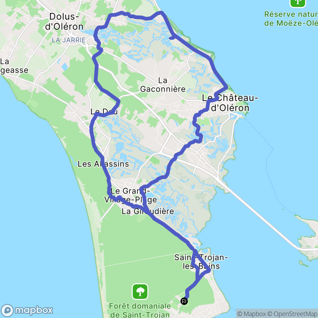 Saint-Trojan-les-Bains : carte du parcours de randonnée - France