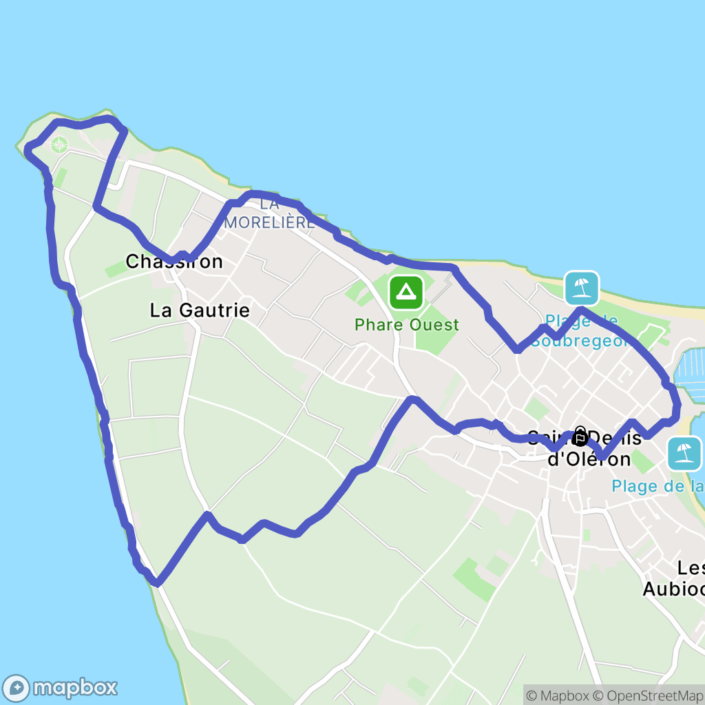 Saint Denis d'Oléron : carte du parcours de randonnée - France