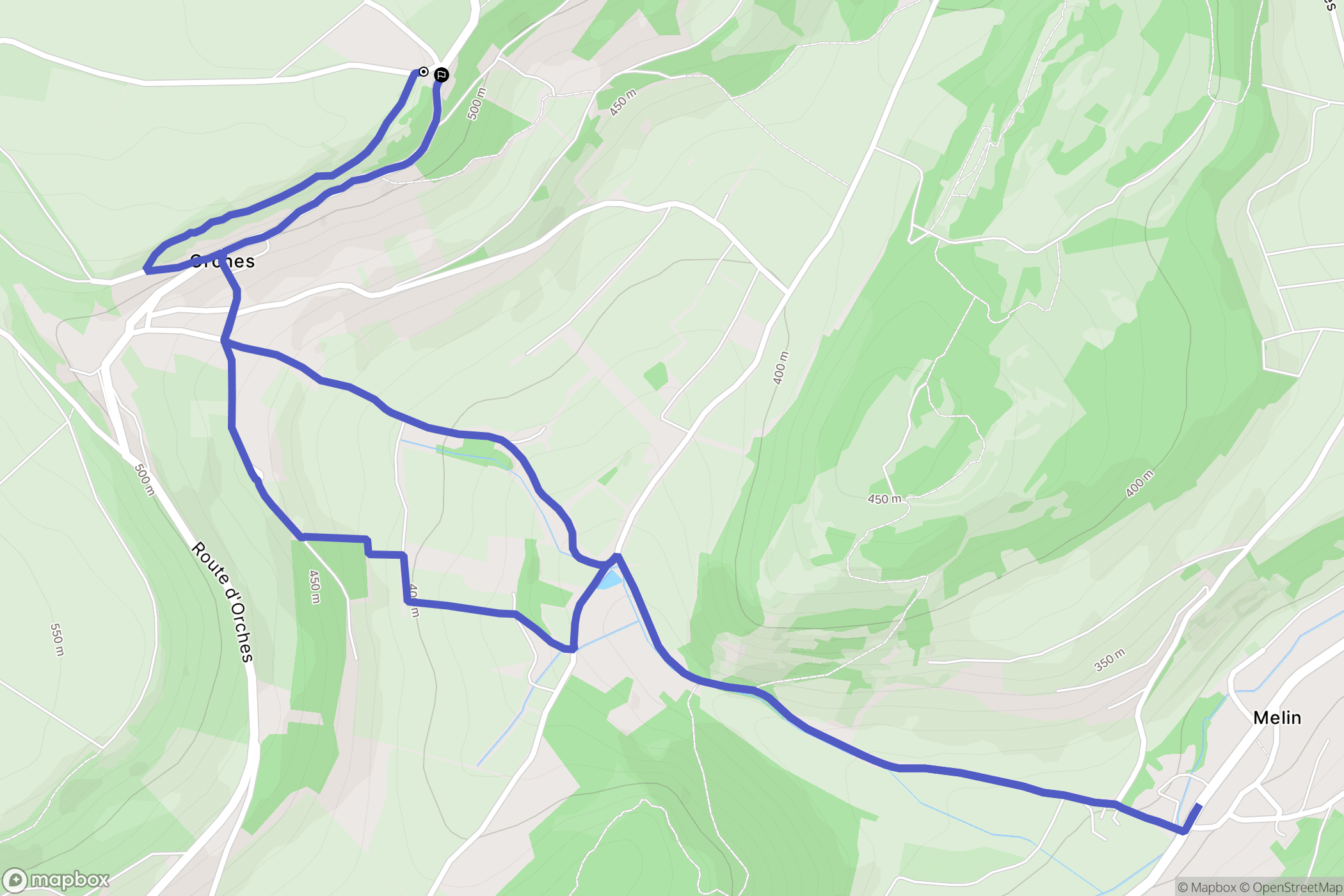 Baubigny : carte du parcours de randonnée - France