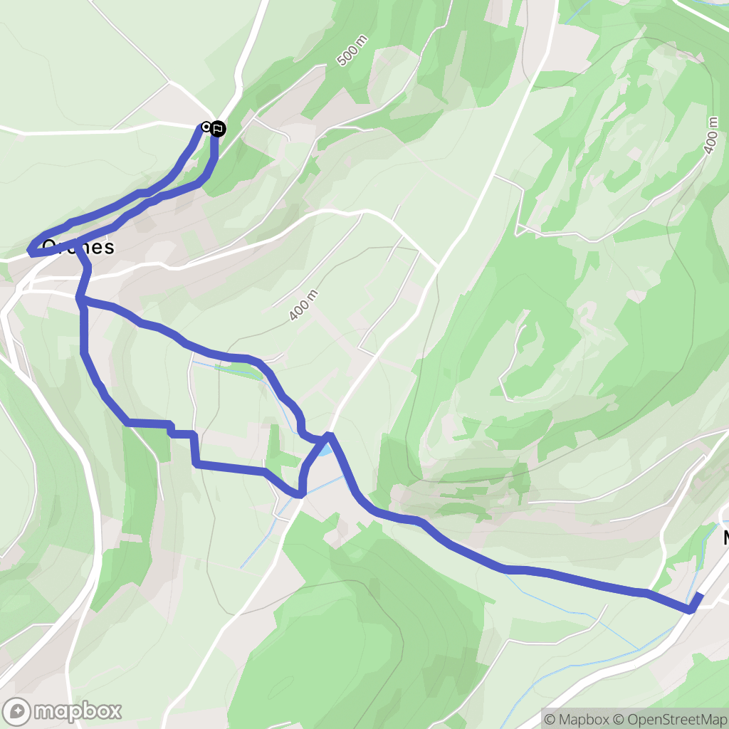 Baubigny : carte du parcours de randonnée - France