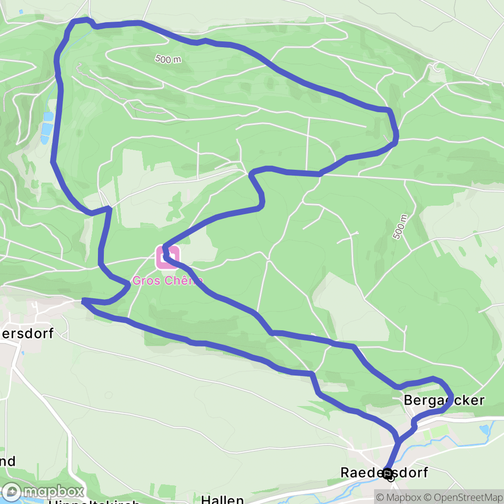 Raedersdorf : carte du parcours de randonnée - France