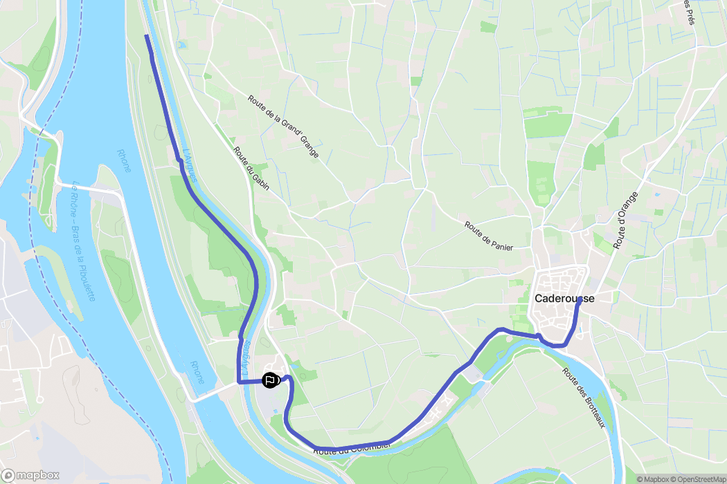 Caderousse : carte du parcours de randonnée - France