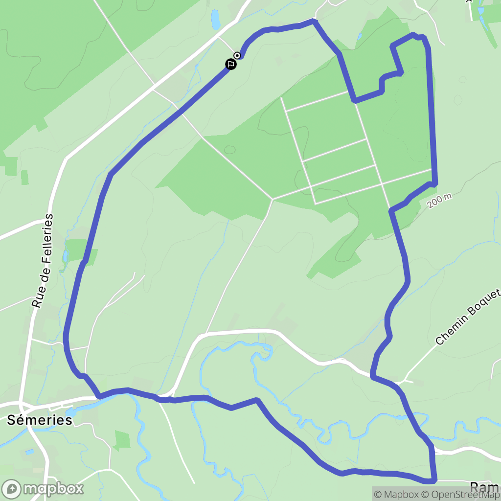 Felleries : carte du parcours de randonnée - France