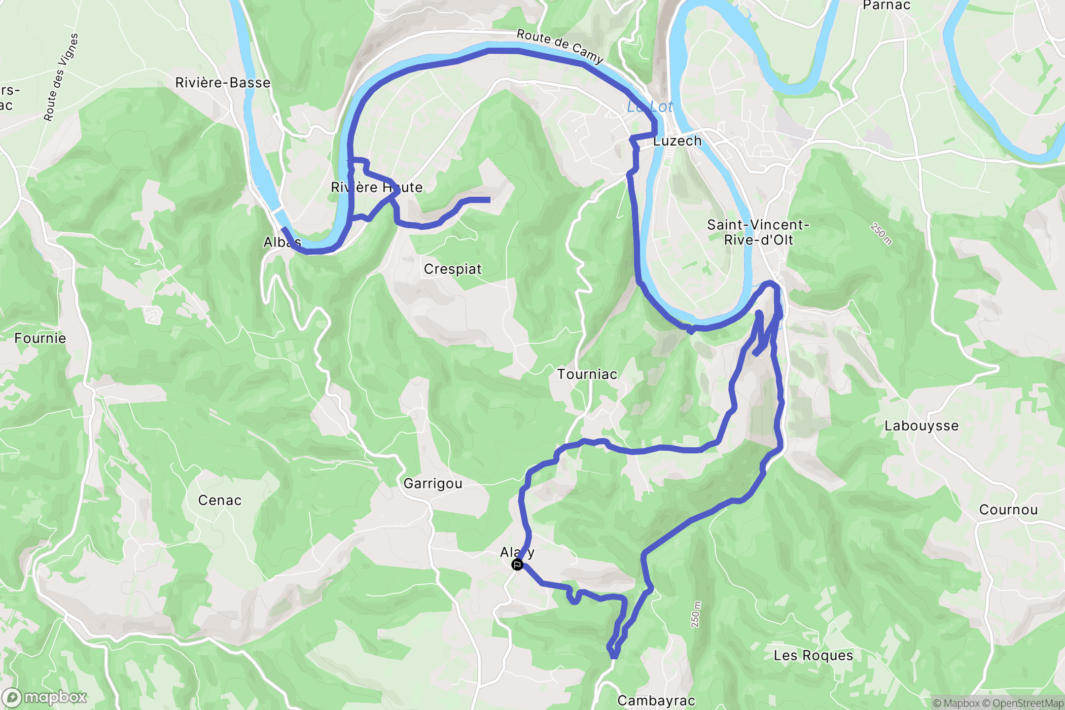 Cambayrac : carte du parcours de randonnée - France