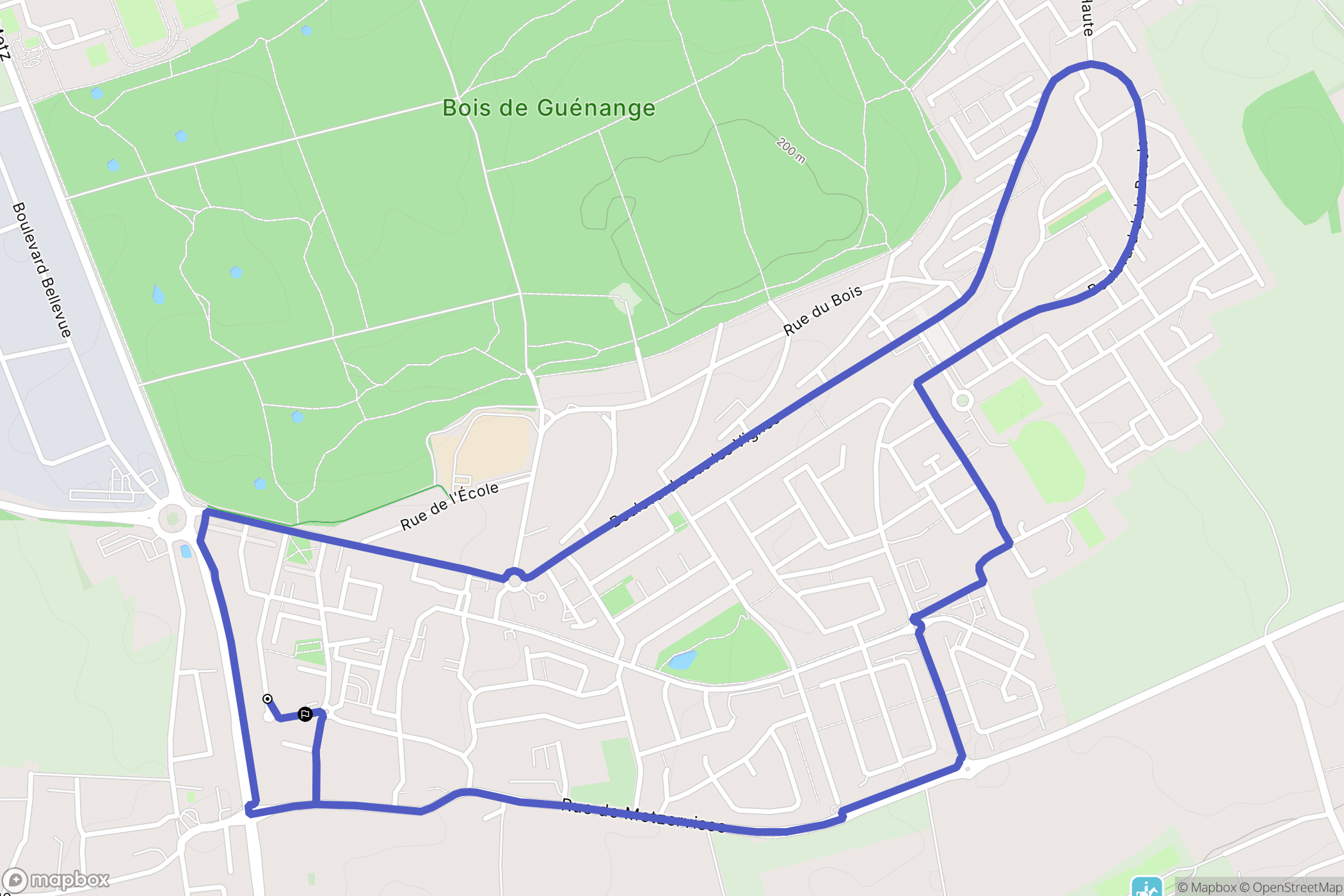 Guénange : carte du parcours de randonnée - France