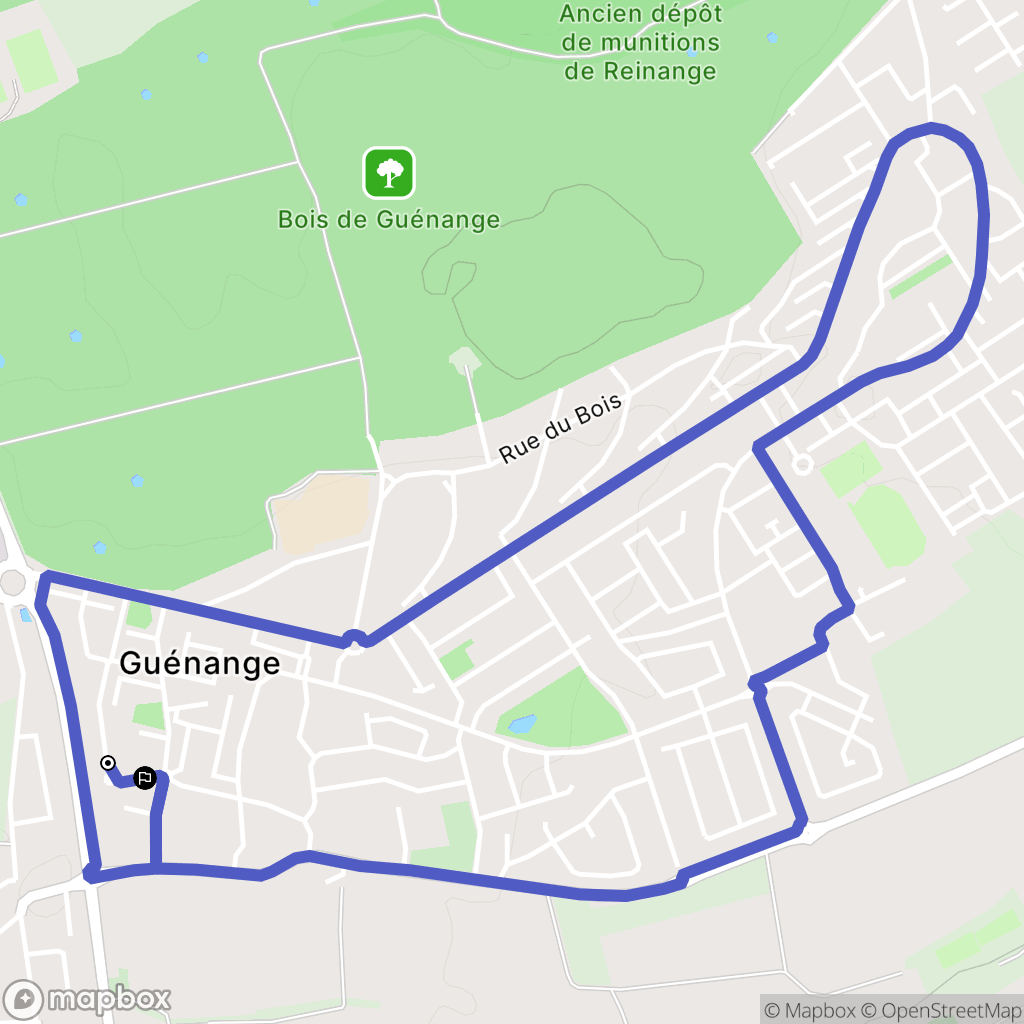 Guénange : carte du parcours de randonnée - France