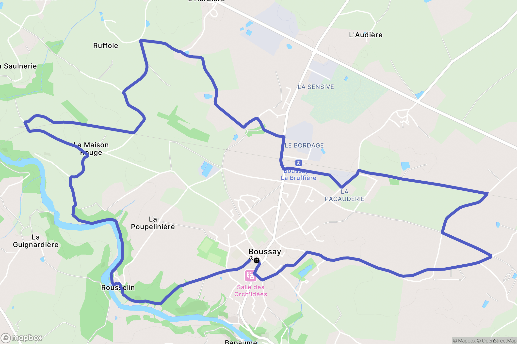 Boussay : carte du parcours de randonnée - France