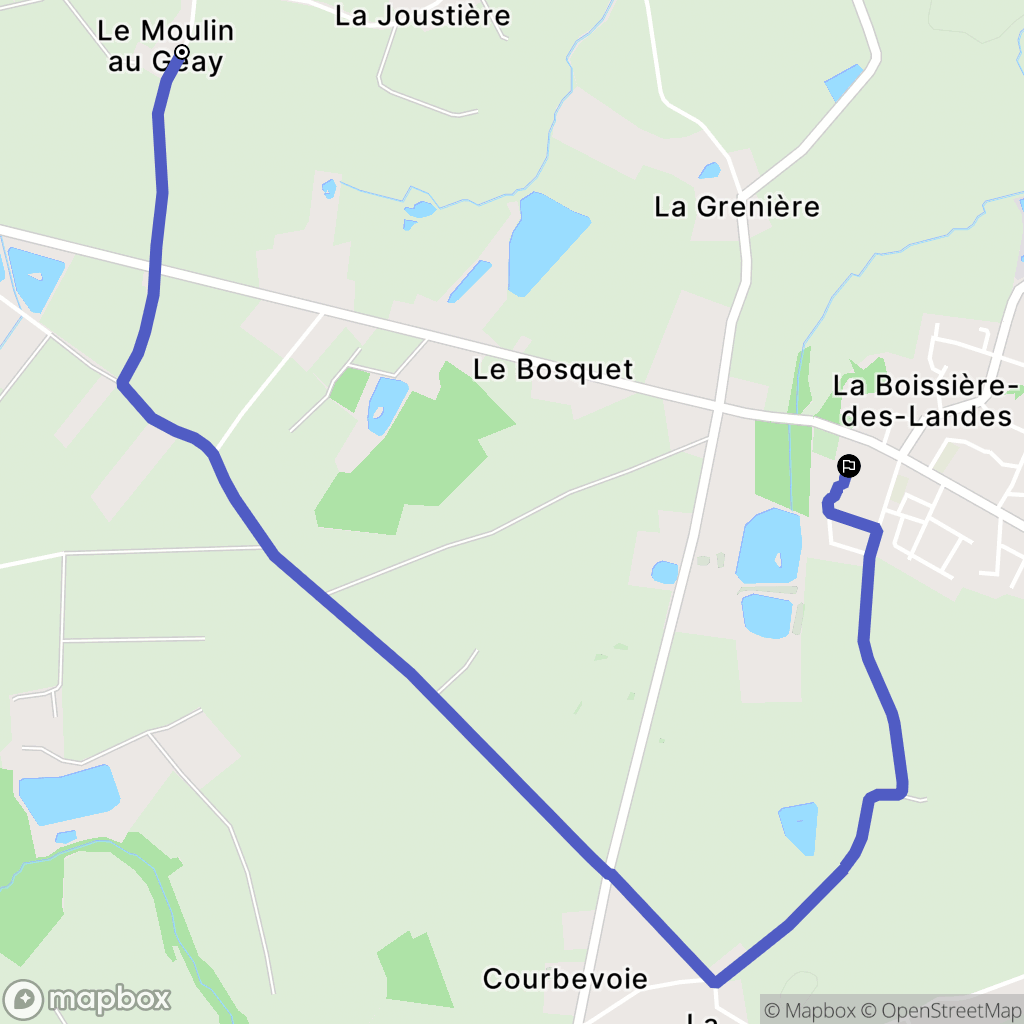 Aubigny-Les Clouzeaux : carte du parcours de randonnée - France