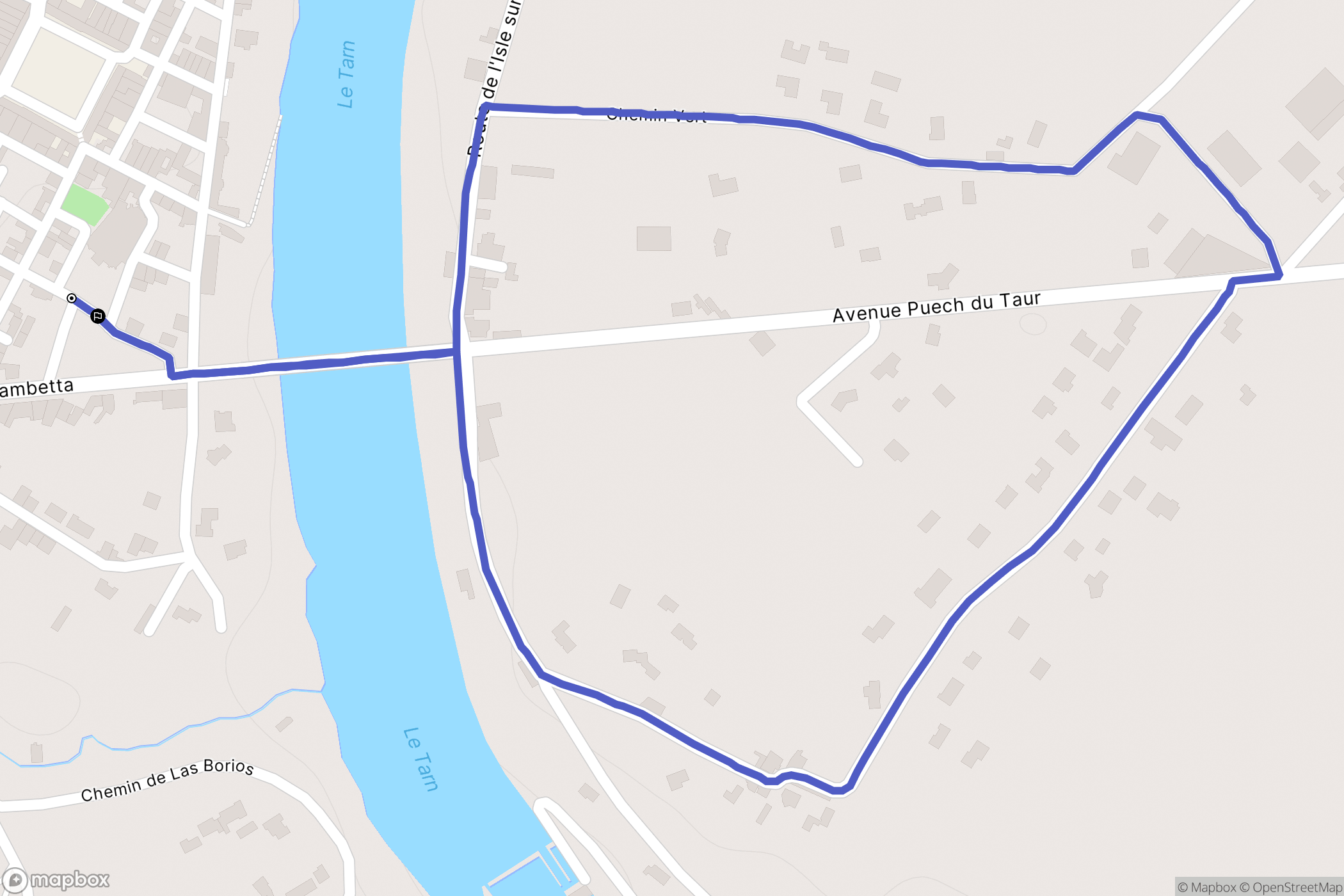 Lisle-sur-Tarn : carte du parcours de randonnée - France