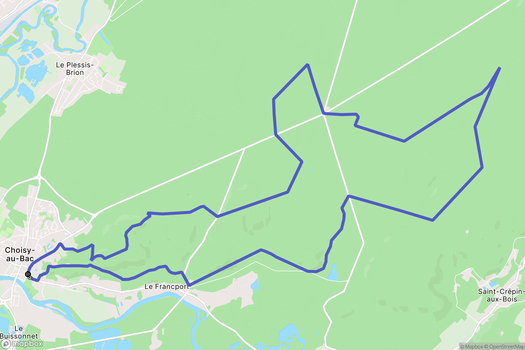 Choisy-au-Bac : carte du parcours de randonnée - France