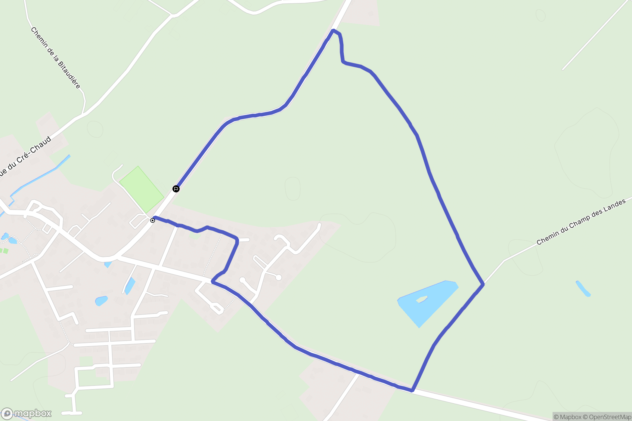 Beaufou : carte du parcours de randonnée - France