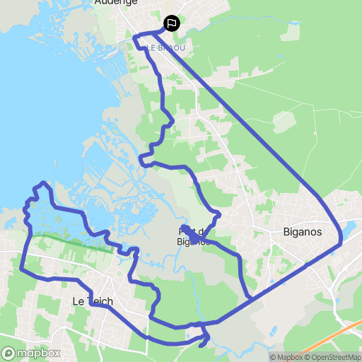 Audenge : carte du parcours de randonnée - France