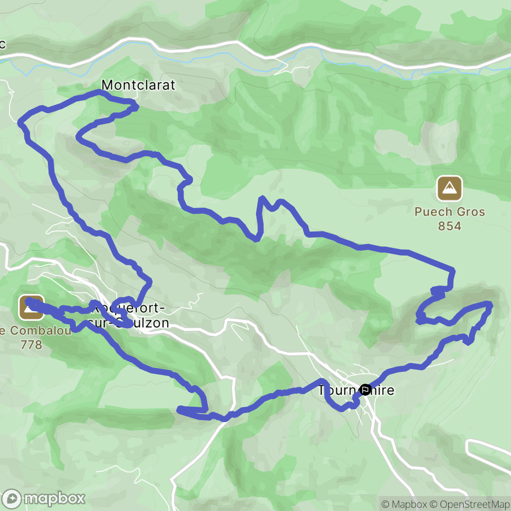 Tournemire : carte du parcours de randonnée - France