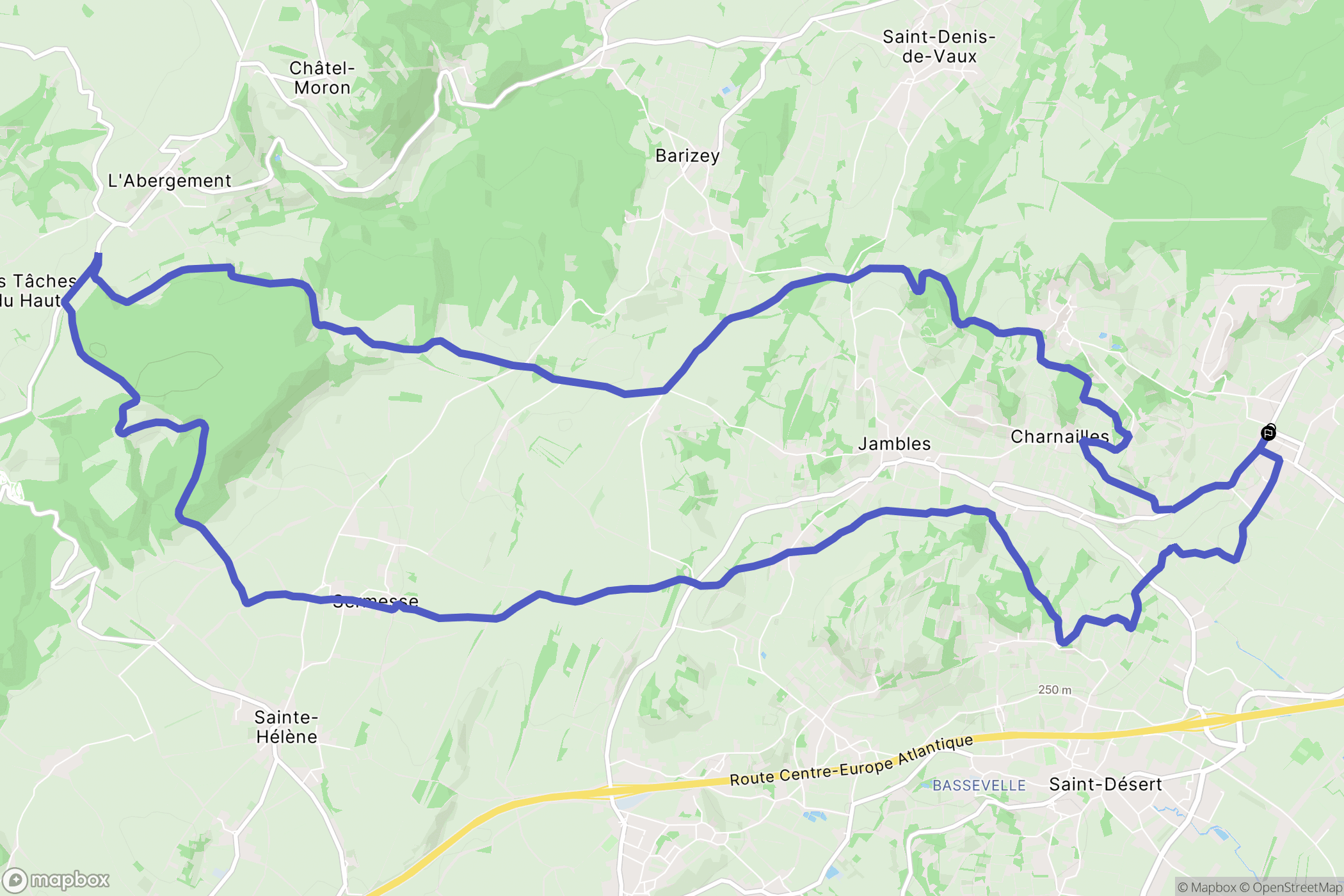 Givry : carte du parcours de randonnée - France