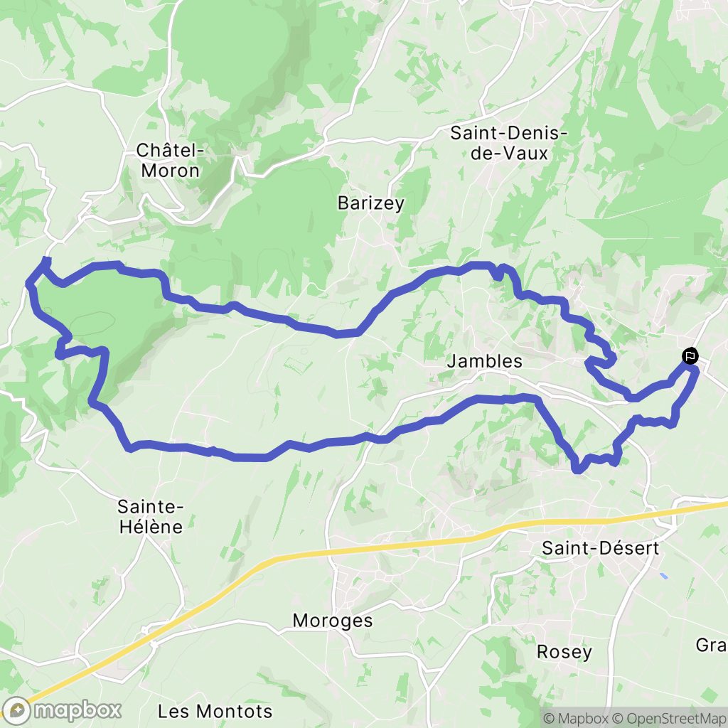 Givry : carte du parcours de randonnée - France