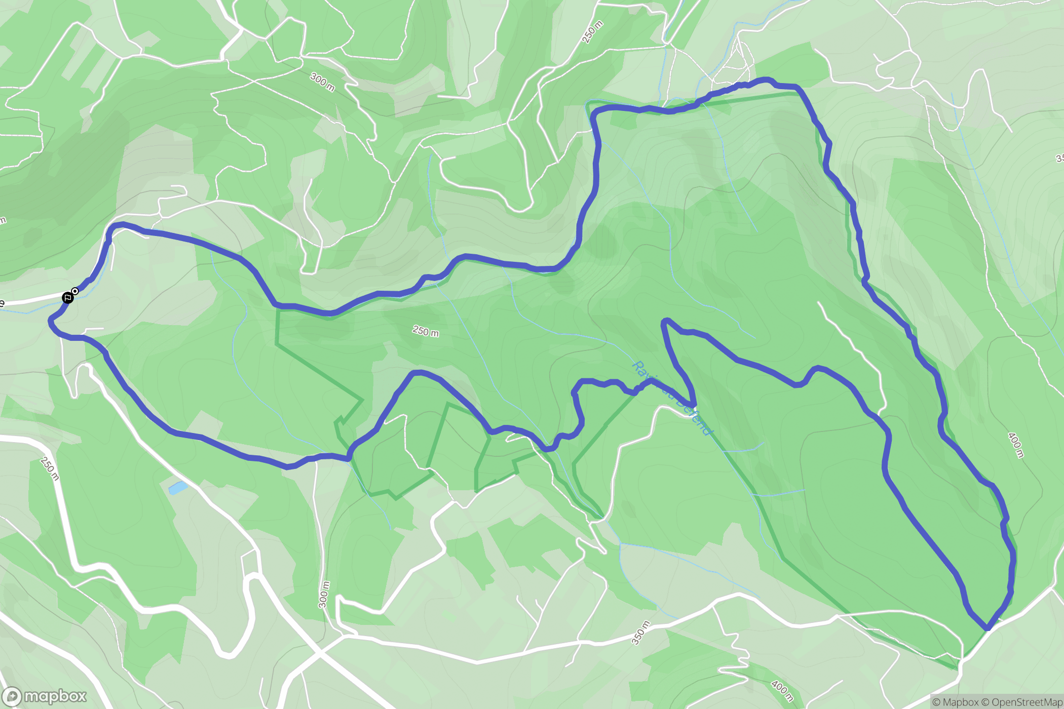 Venasque : carte du parcours de randonnée - France