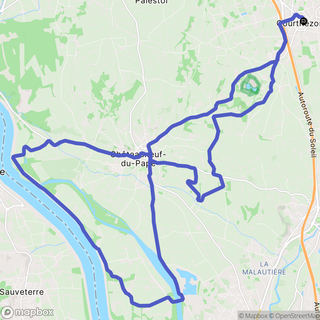 Courthézon : carte du parcours de randonnée - France