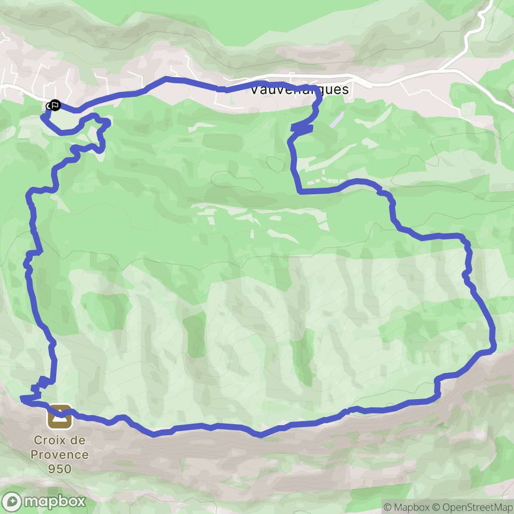 Vauvenargues : carte du parcours de randonnée - France