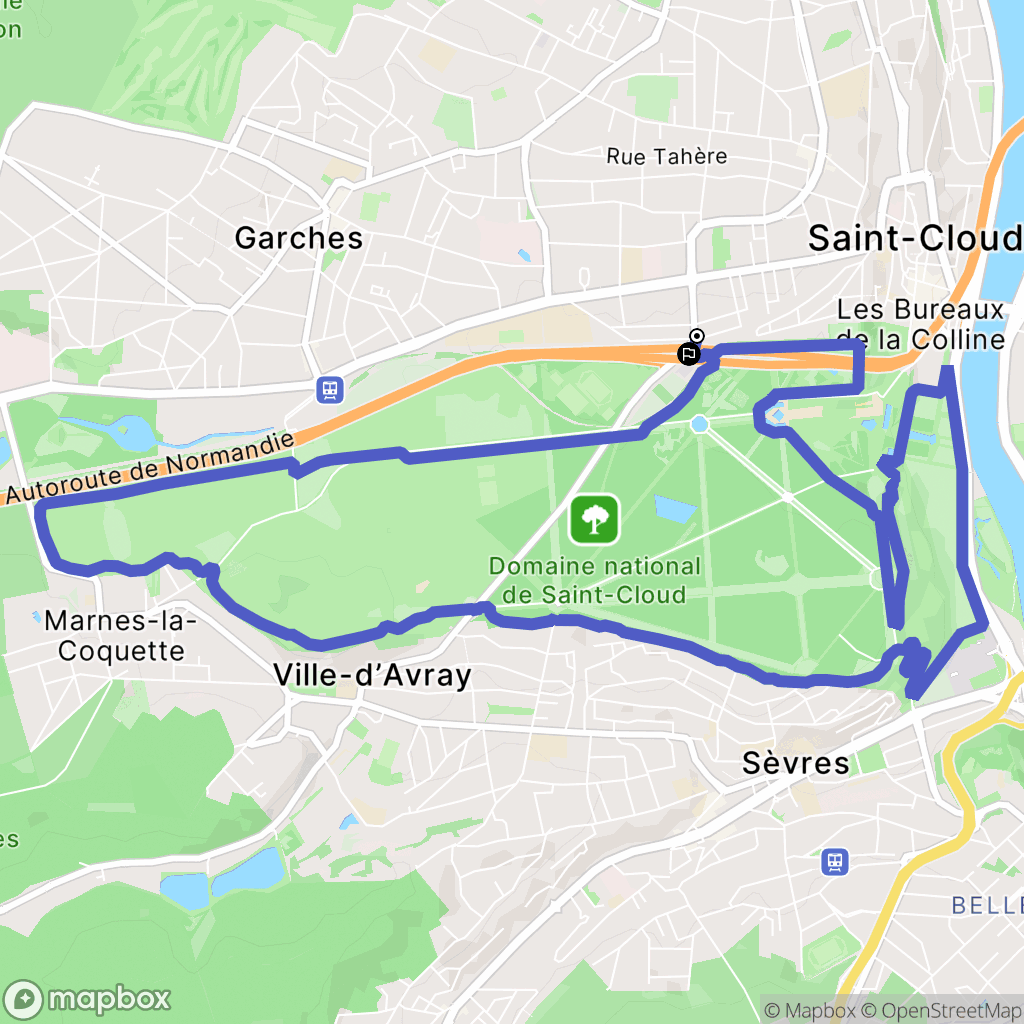 Saint-Cloud : carte du parcours de randonnée - France