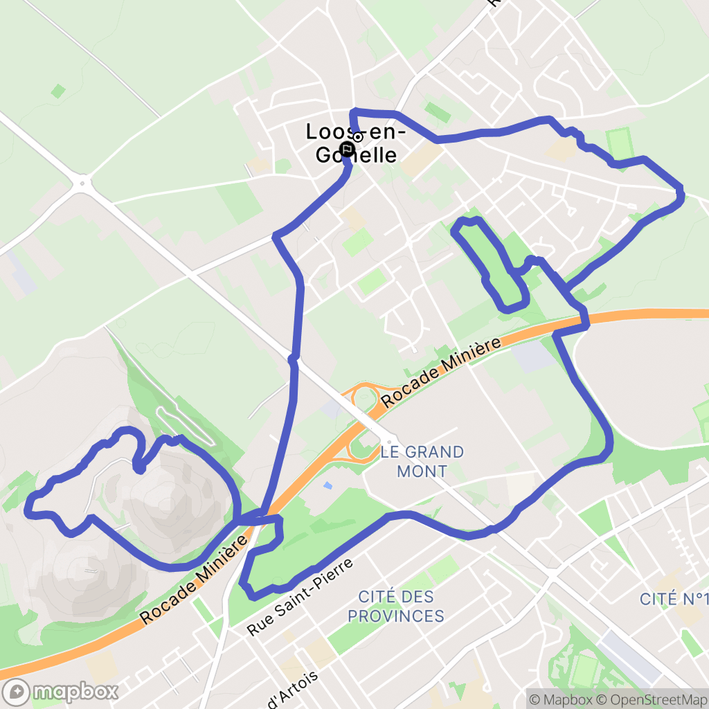 Loos-en-Gohelle : carte du parcours de randonnée - France