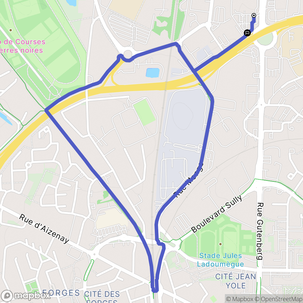 La-Roche-Sur-Yon : carte du parcours de randonnée - France