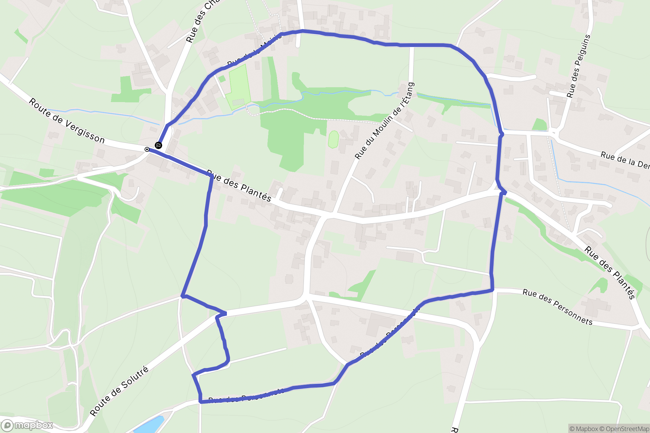 Davayé : carte du parcours de randonnée - France